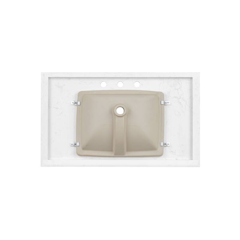 37'' Engineered Stone Vanity Top with Undermount Sink - 37.00 L x 22.00 D x 7.70 H"
