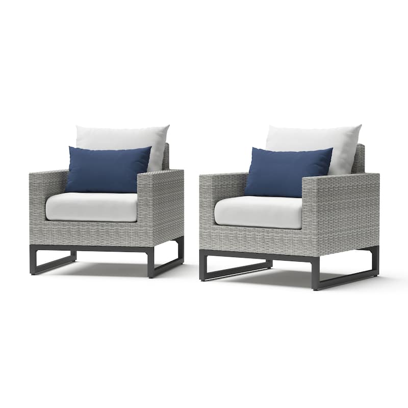 Milo Grey 2 Piece Sunbrella Outdoor Patio Club Chairs