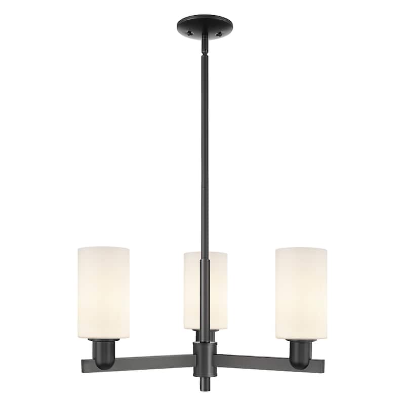 Innovations Lighting Endless Possibilities Arcadia - Clymer - 3 Light 26" Stem Hung Chandelier - Matte White/Matte Black