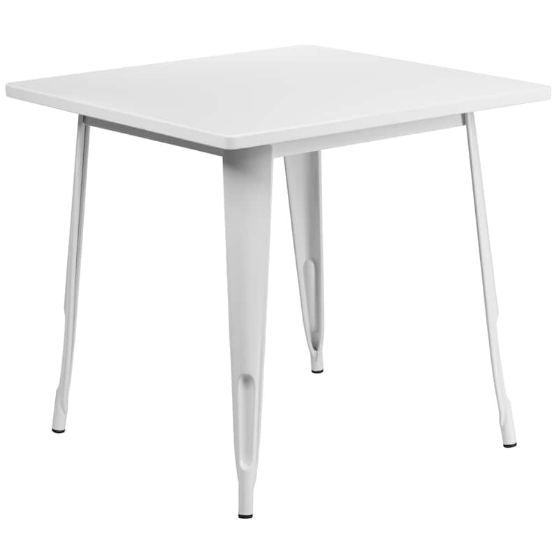 31.5-inch Square Metal Indoor/Outdoor Cafe Table - White - 31.5"W x 31.5"D x 29.5"H