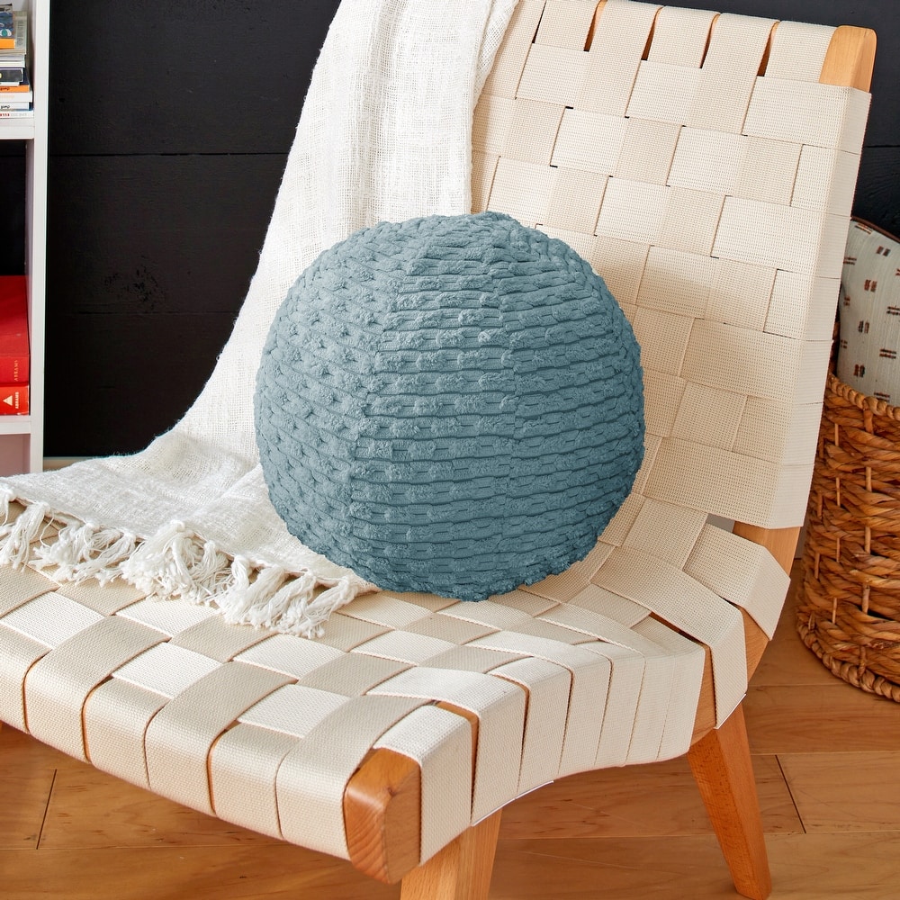 Sorra Home Indoor Soft Chunky Corduroy Ball Pillow