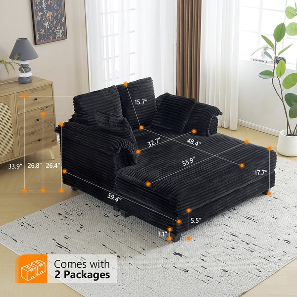 Upholstered Corduroy Sleeper Sofa Bed