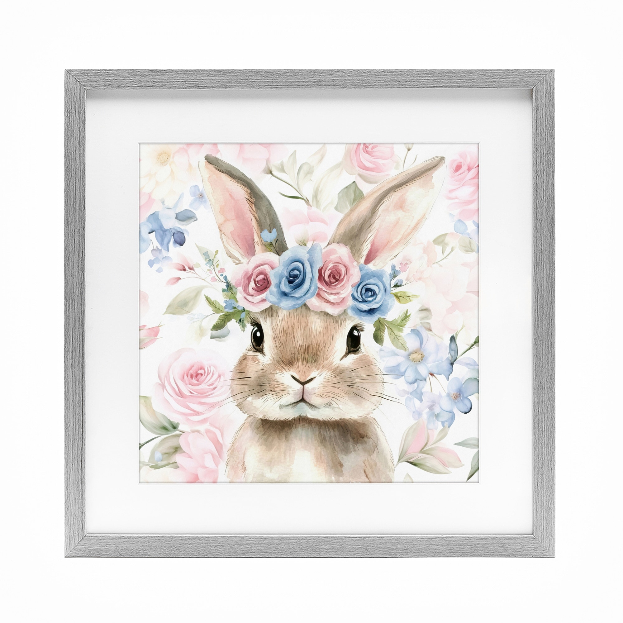 Stupell Flower Power Bunny Under Glass Framed Design By Tina LeCour