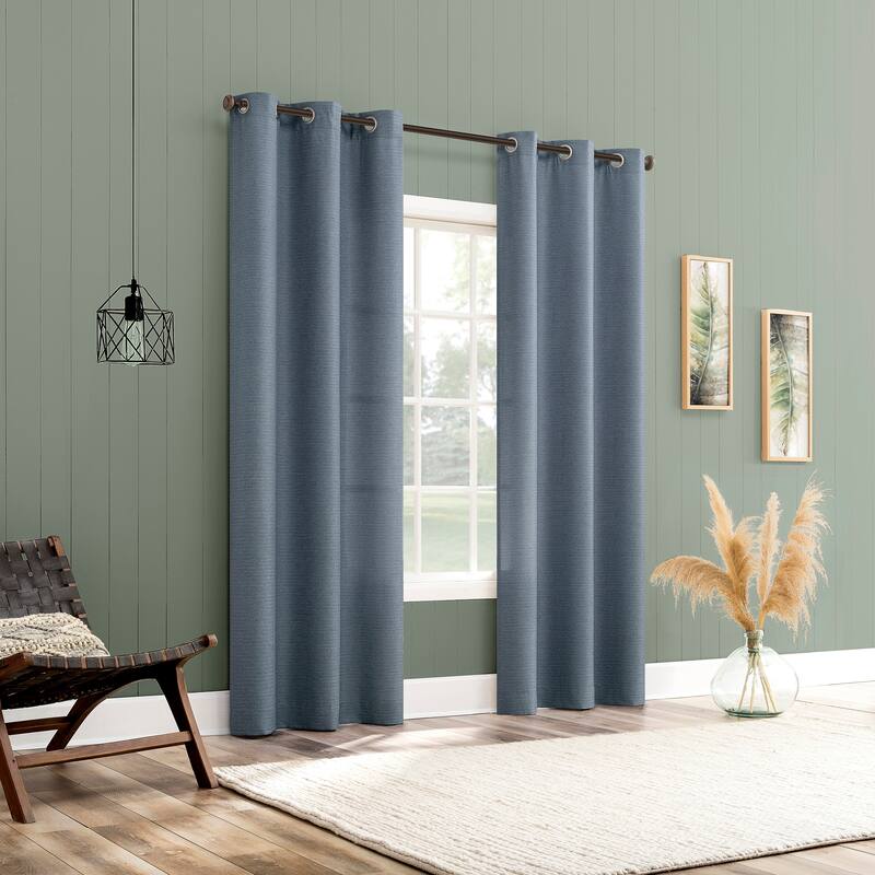 No. 918 Landon Textured Semi-Sheer Grommet 1-Piece Curtain Panel, Single Panel