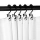 preview thumbnail 1 of 9, Utopia Alley Deco Flat Double Roller Shower Curtain Hooks, Matt Black - Matt Black