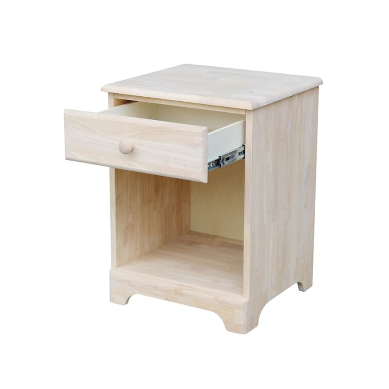 Cool Nightstand - Solid Wood, Fully Assembled - Modern Bedside Table with Drawer - 19" Wide