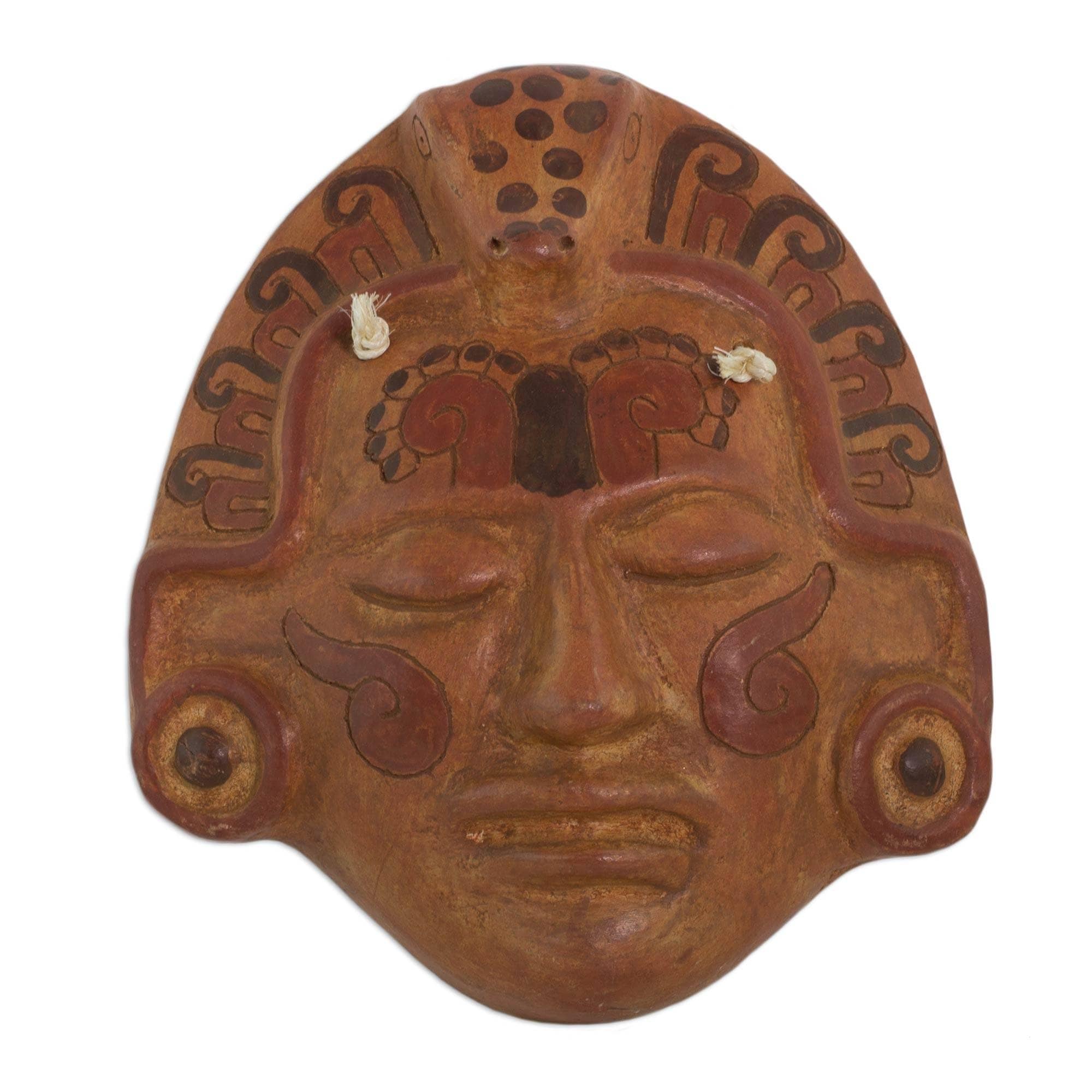 Maya Jaguar Priest Ceramic Wall Mask