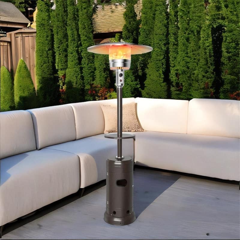 Outdoor Standing Heater with Table and Wheels