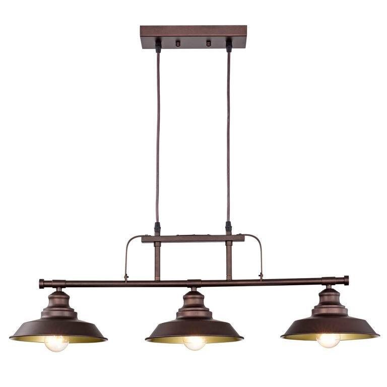 Charleston 3 Light Kitchen Island Cord Hanging Pendant - Oil Rubbed Bronze