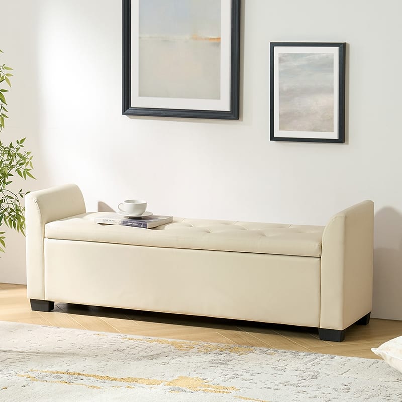 Laura Traditional 57.75"Wide Tufted Storage Bench by HULALA HOME