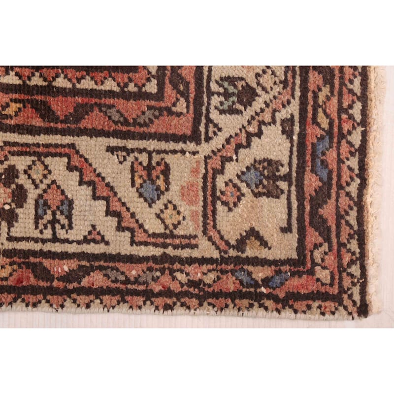 ECARPETGALLERY Hand-knotted Antalya Vintage Dark Brown Wool Rug - 3'9 x 11'0