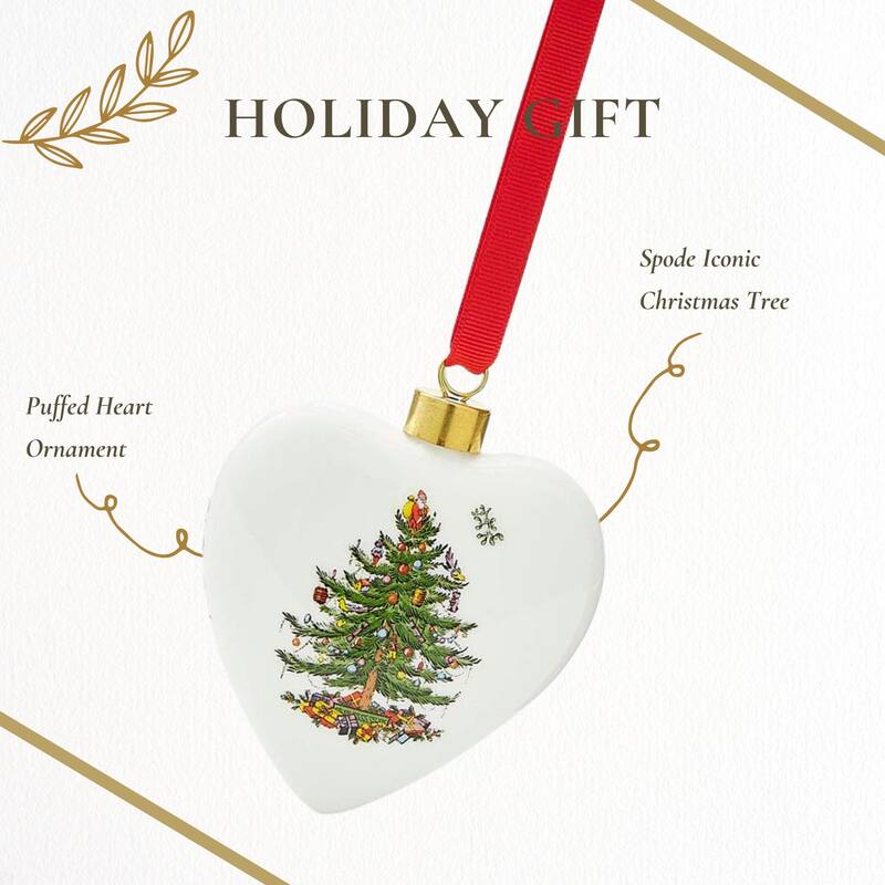 Spode Tree Puffed Heart Ornament