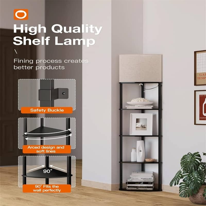 Shelf Floor Lamp - 12"D x 12"W x 70"H