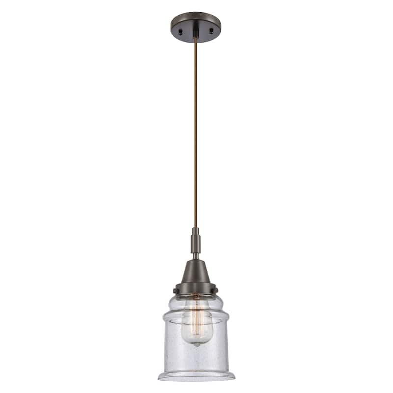 Innovations Lighting Downtown Urban - Caden Canton - 1 Light 6" Cord Hung Mini Pendant - Oil Rubbed Bronze/Seedy Shade