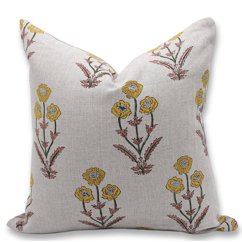 Fabdivine Linen Bohemian Block print pillow Cover - Pillow Covers - 24" x 24"