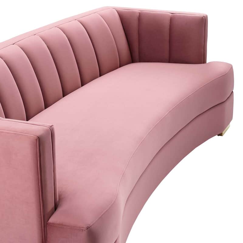 Encompass Channel Tufted Performance Velvet Curved Sofa