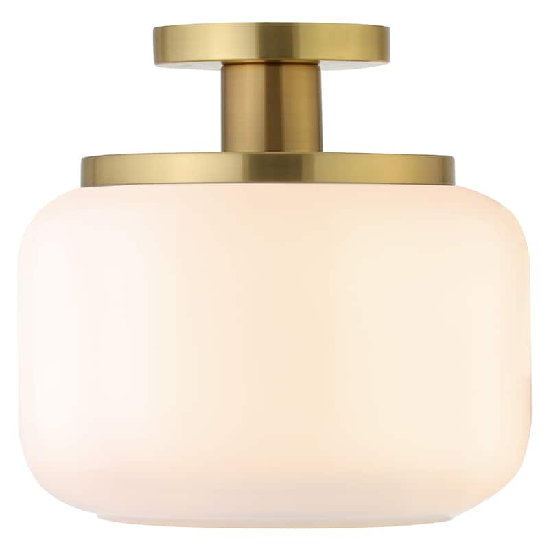 Tatum 11" Wide Semi Flush Mount with Glass Shade