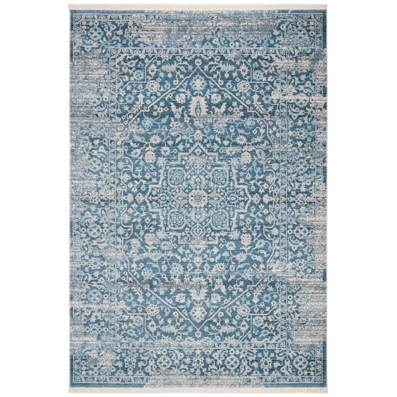 SAFAVIEH Vintage Persian Marietje Oriental Distressed Rug - Blue/Ivory - 5' x 7' 6"
