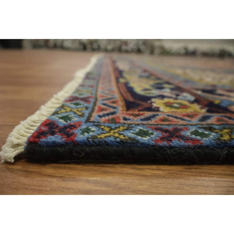 Hand Knotted Oriental 100% Wool Carpet Traditional Geometric Coral Tabriz Area Rug - 9' 3'' X 6' 5''