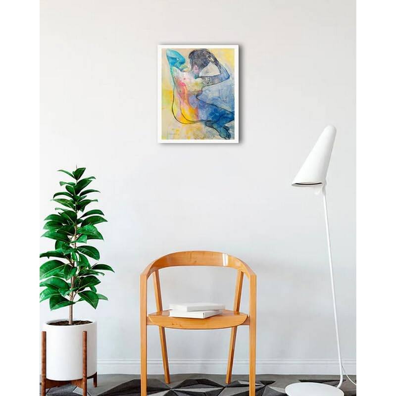 Floral Figures III Framed Poster - 18 x 24 Inch - White