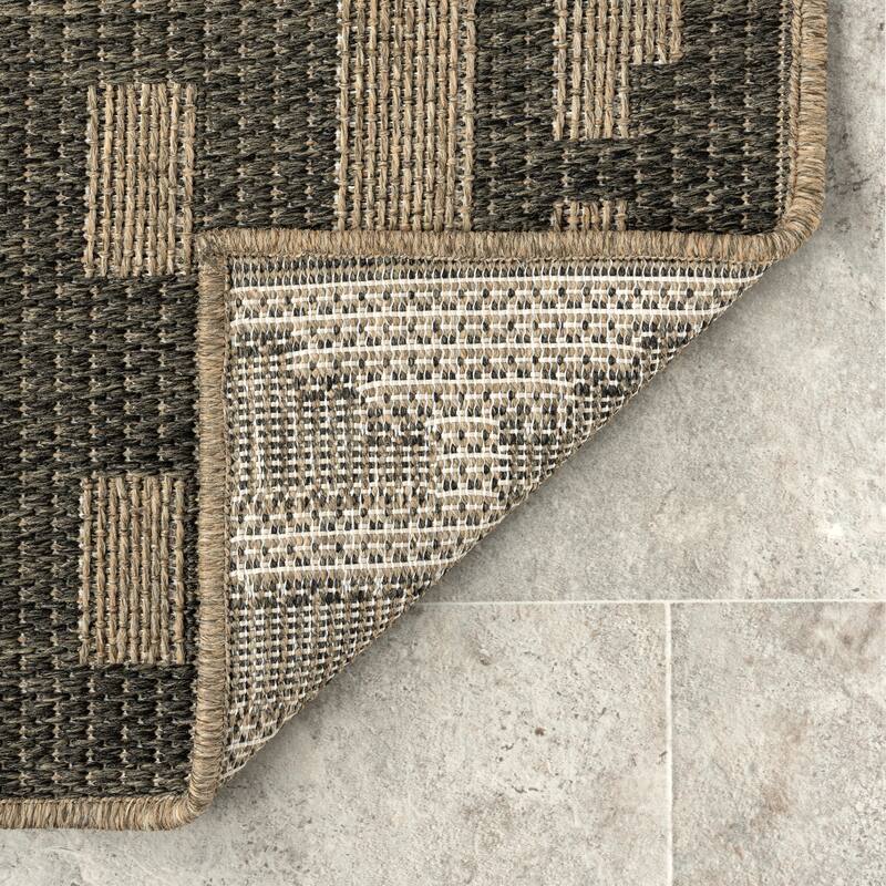 Abani Rugs Patio PAT150A Outdoor Beige Grey Tribal Area Rug