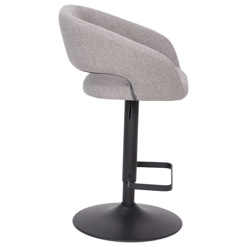 Modern Upholstered Adjustable Height Swivel Barstool with Footrest