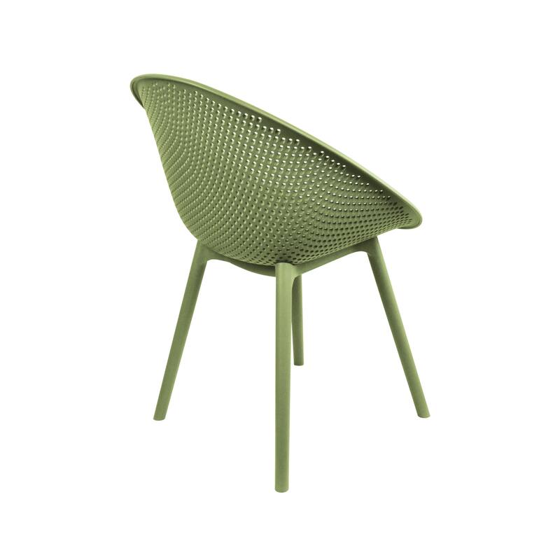 Modern Plastic Dining Chair Plastic Legs with Breathable Perforated Egg Shaped Seat for Indoor/Outdoor Use