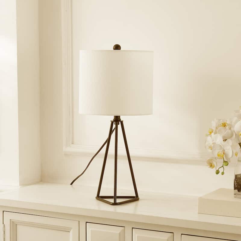 SAFAVIEH Lighting Eesi 21" Modern & Contemporary Table Lamp - 10" W x 10" D x 21" H - 10Wx10Dx21H