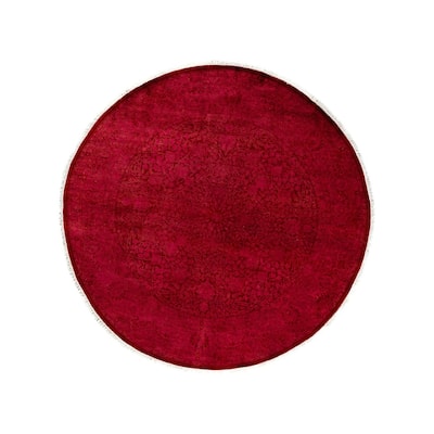 Fine Vibrance, One-of-a-Kind Hand-Knotted Area Rug - Pink, 6' 1" x 6' 1" - 6' 1" x 6' 1"