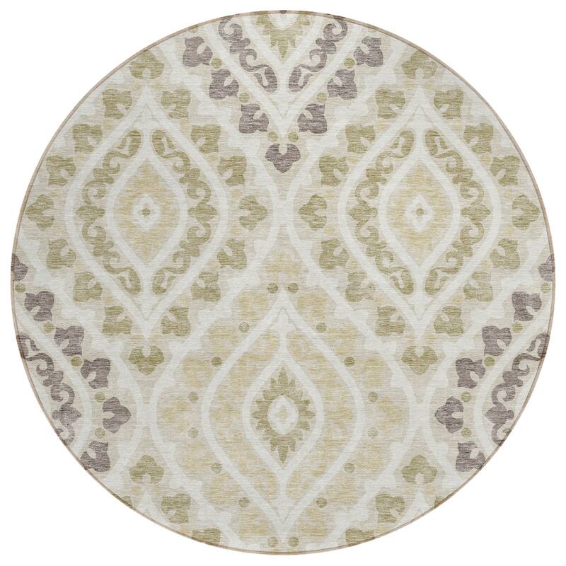 Machine Washable Indoor/ Outdoor Chantille Ttransitional Medallion Rug