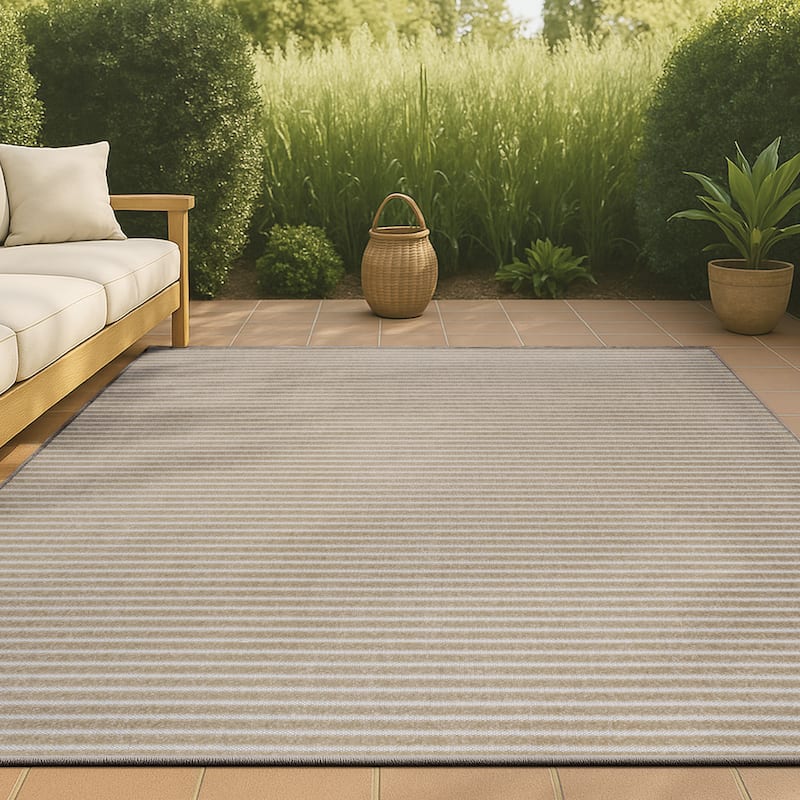 JONATHAN Y Maribo Minimalist Scandi Striped Navy/ivory Area Rug