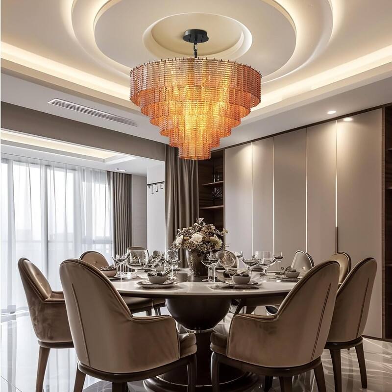 KAYLA Rectangle Ceiling Chandeliers Big Home Decoration Large Hanging Lamps for Dining Room,Pendant Lights