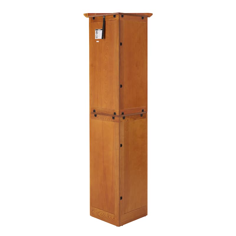 GDF Studio - Farmhouse Corner Cabinet Tall 4-Tier Storage Pantry with 8 Doors.