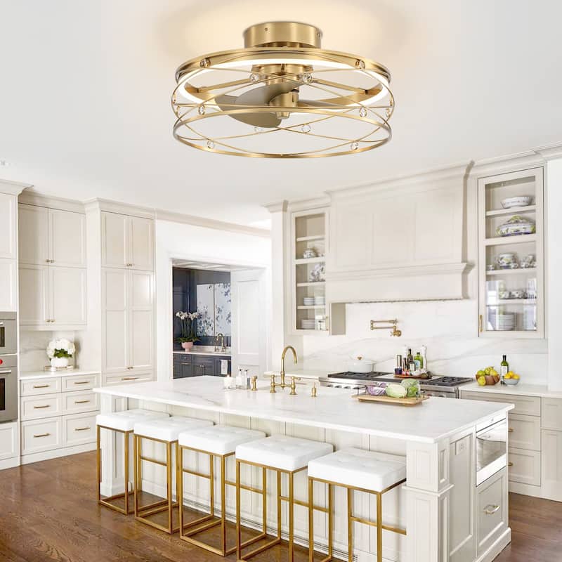 21-In LED Chandelier Ceiling Fan with Light Remote(3-blade)