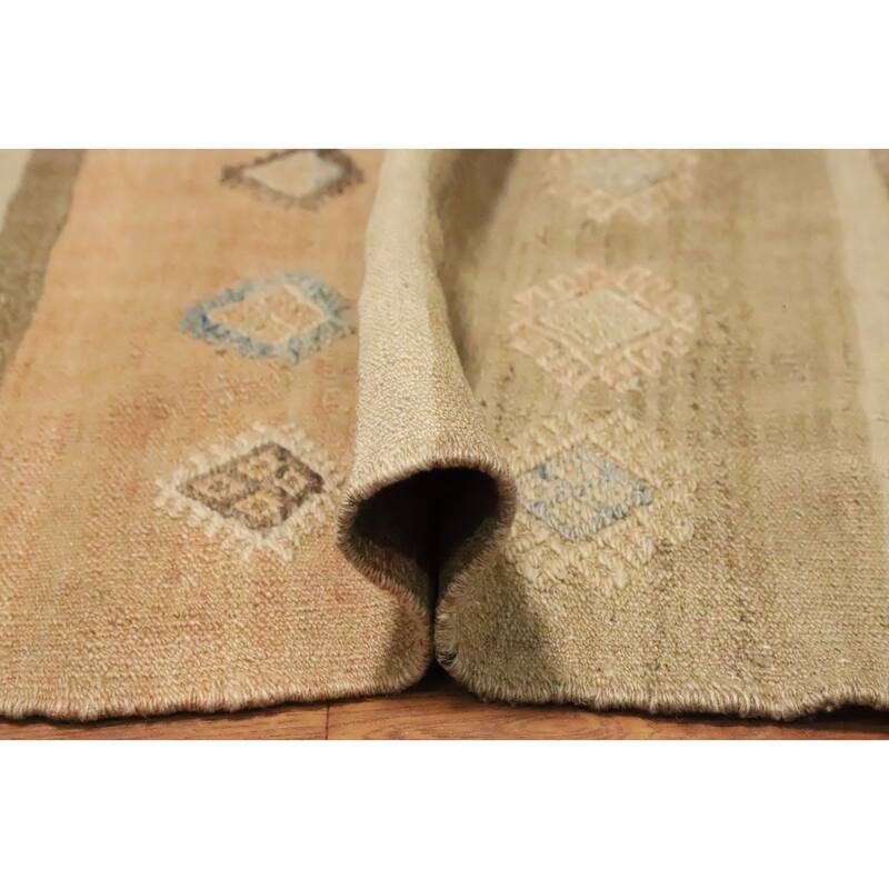 Hand Woven Oriental 100% Wool Carpet Southwestern Tribal Multi-Colored Kilim Area Rug - 10' 4'' X 5' 10''