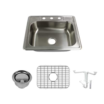 Transolid K-STSB25227-3 Select 25" Drop In Single Basin Stainless