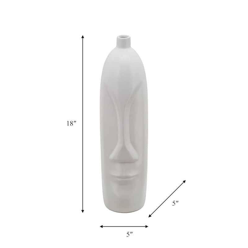 Sagebrook Home Novelty Abstract Ceramic Face Vase - Ceramic Table Decor