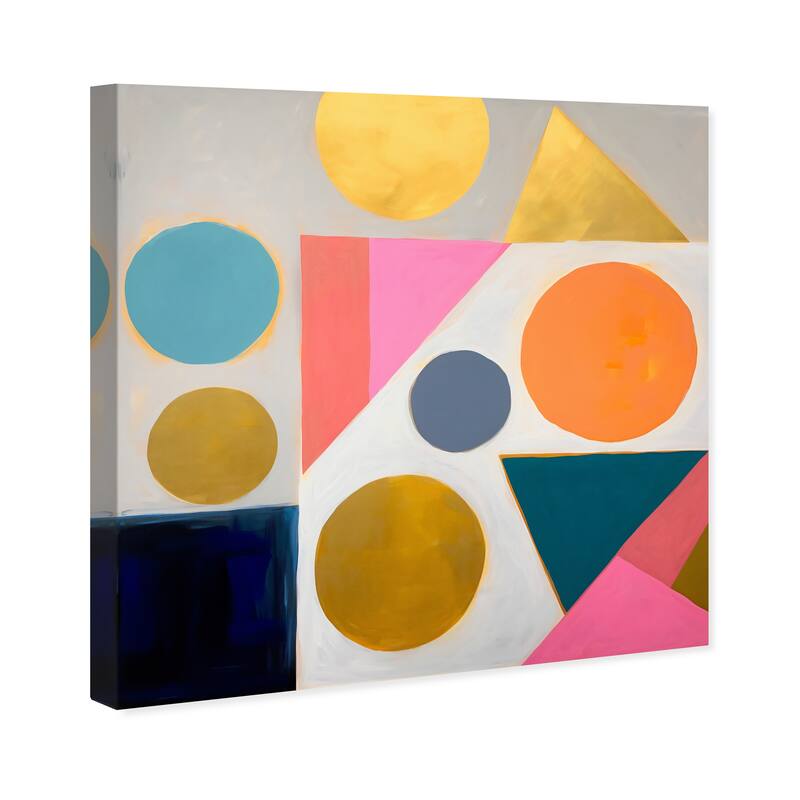 Wynwood Studio Canvas Abstract Quadro di poligoni Gold and Metallic Gold Modern & Contemporary Wall Art Canvas Print