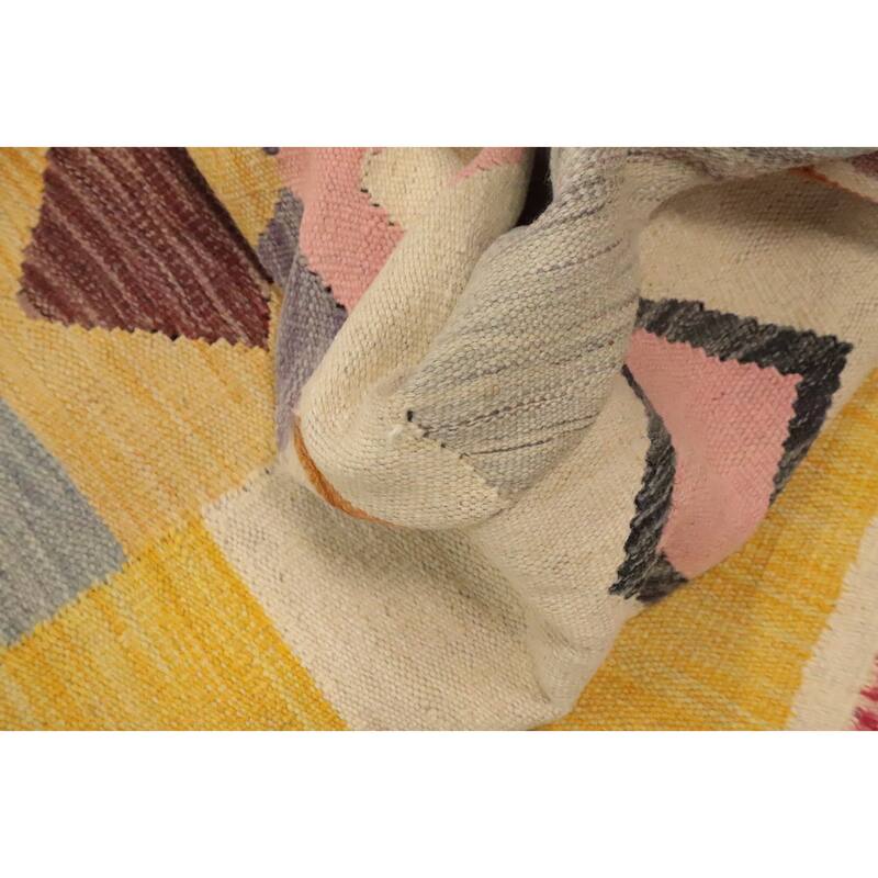 Hand Woven Oriental 100% Wool Carpet Southwestern Tribal Multi-Colored Kilim Area Rug - 9' 11'' X 8' 1''