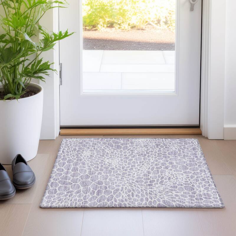 Premium Washable Super Soft Contempory Prints Mayfield Rug - Lilac - 1'8" x 2'6"
