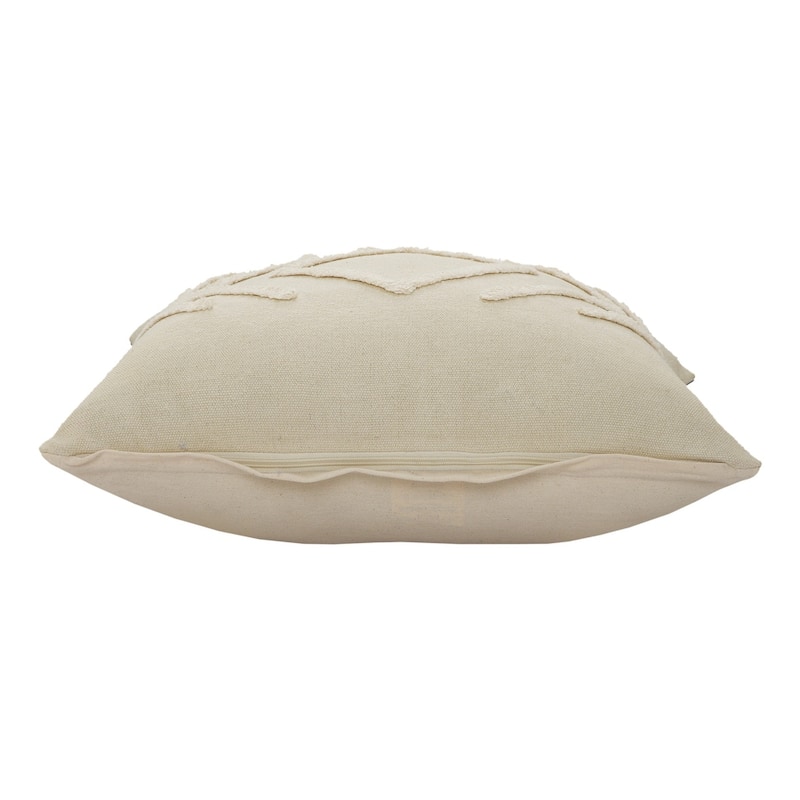 20" X 20" Birch And White 100% Cotton Geometric Zippered Pillow