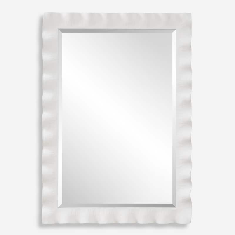 Uttermost Haya White Scalloped Mirror - 40'' H X 28.25'' W X 3'' D