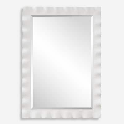 Uttermost Haya White Scalloped Mirror - 40'' H X 28.25'' W X 3'' D