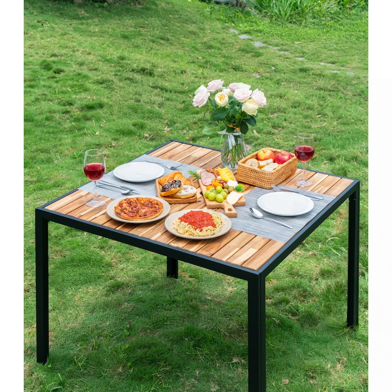 All Weather 5-Piece Patio Dining Table Sets,Light Gray