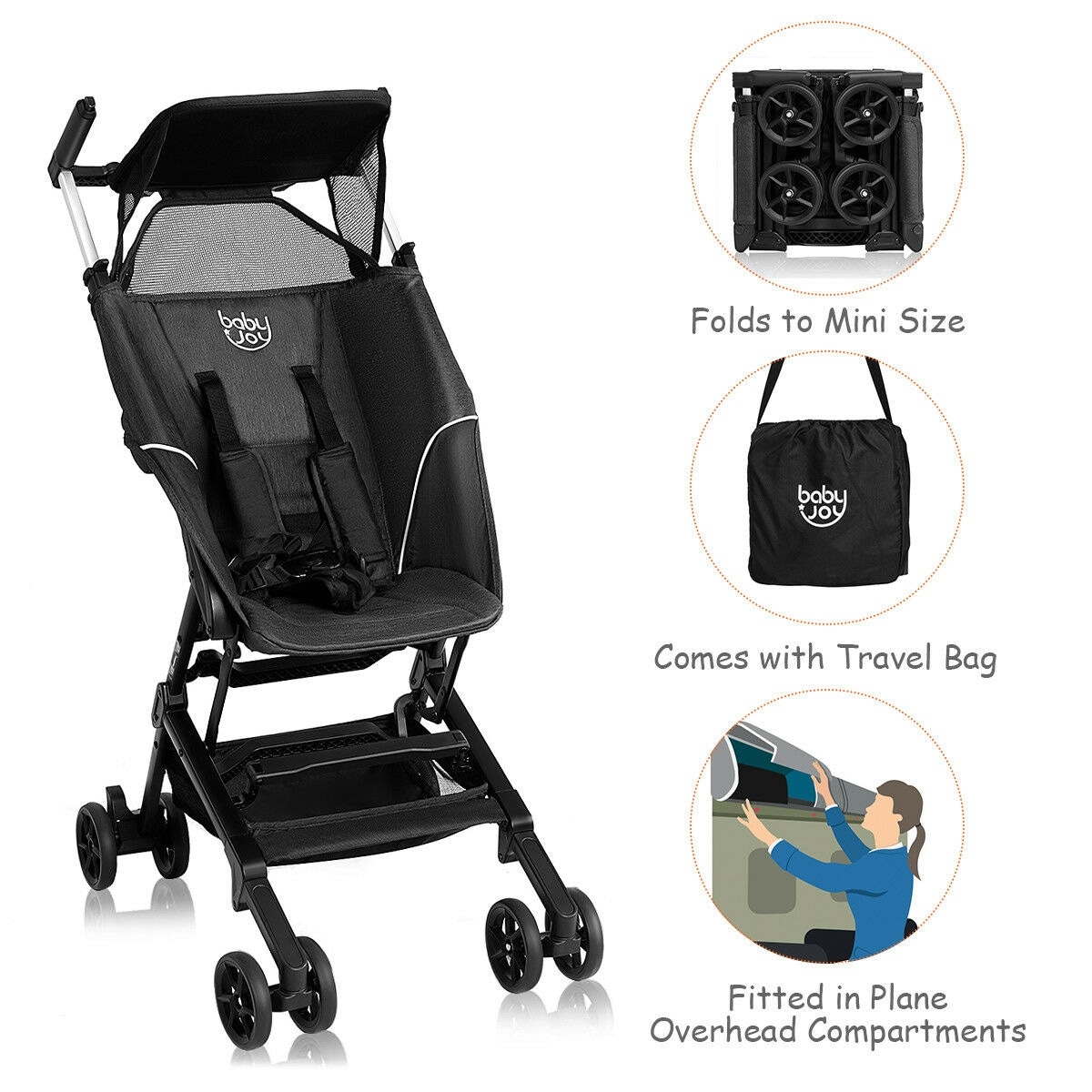 foldable pushchair for plane