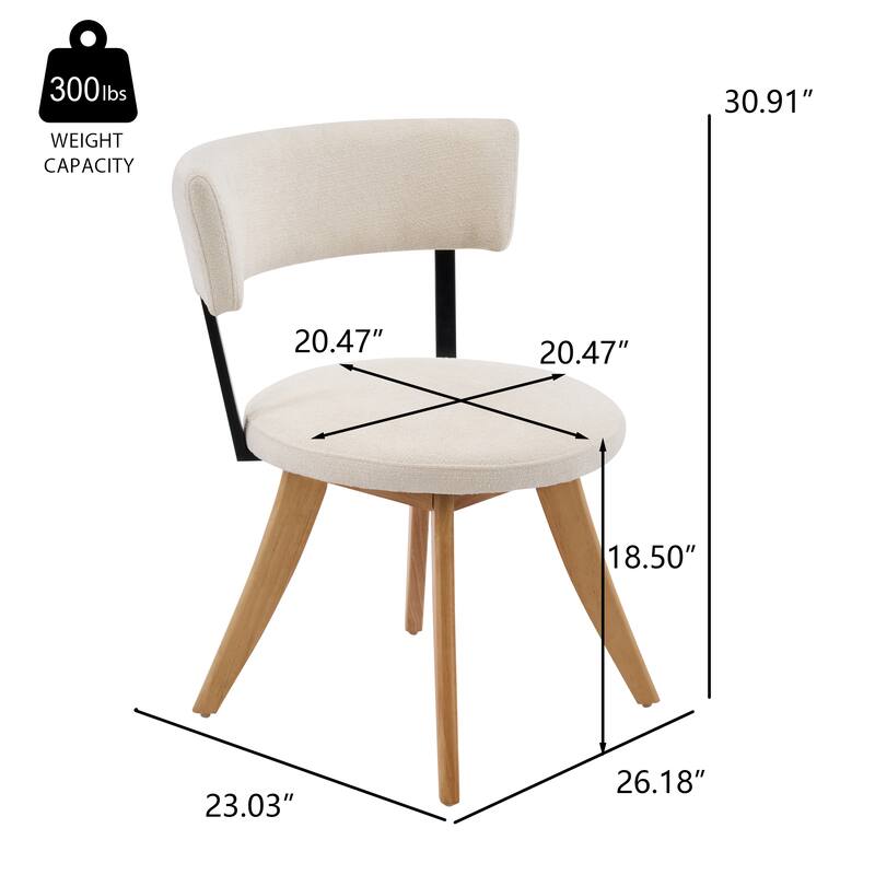 Christopher Knight Home - Modern Upholstered Rubber Wood Dining Chairs with Curved Back