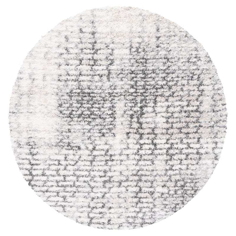 SAFAVIEH Berber Shag Pipsa Modern 1.2-inch Thick Rug - 6'7" Round - Charcoal/Grey