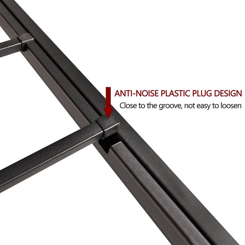 Full Metal Platform Bed Frame with Headboard with Strong Slat Support
