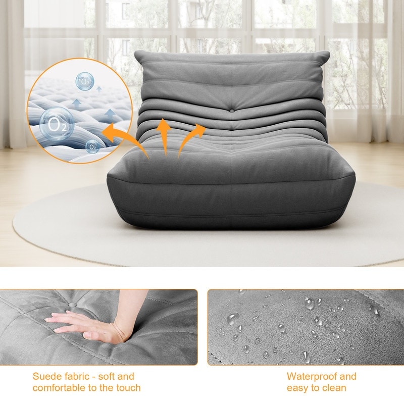 Soft Bean Bag Chair with Ottoman,Sponge Filling Lazy Sofa Floor Couch - On  Sale - Bed Bath & Beyond - 36713332