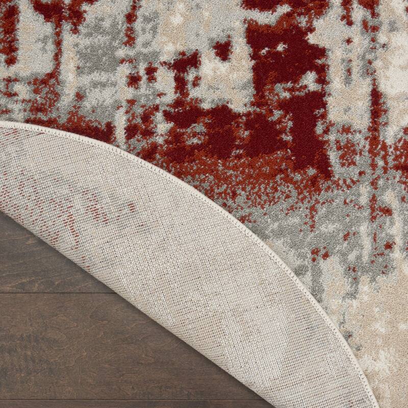 Gisuq Power Loomed Geometric Abstract Modern Stain Resistant Area Rug By HomeRoots - 46' X '46' X '0.5